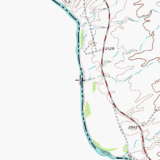 Topographic Map of Auras Canyon, TX