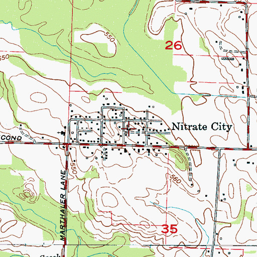 Topographic Map of Nitrate City Church of the Nazarene, AL