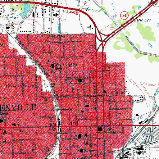 Topographic Map of Austin School, TX