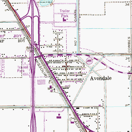 Topographic Map of Avondale, TX