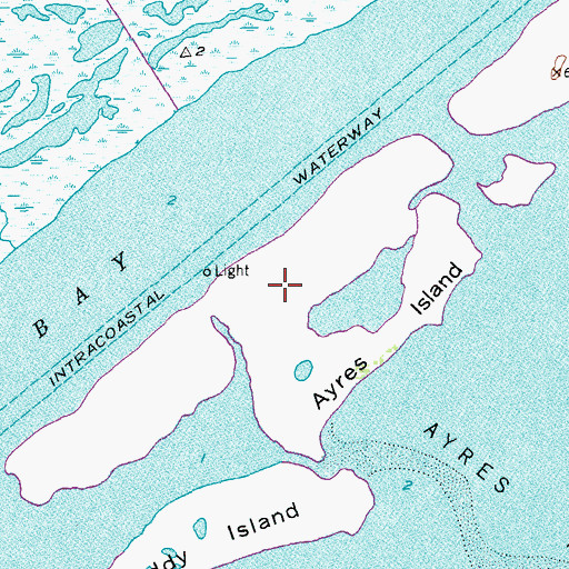 Topographic Map of Ayres Island, TX