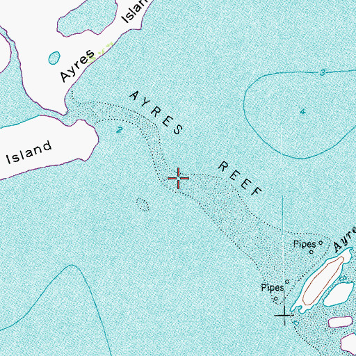 Topographic Map of Ayres Reef, TX