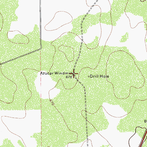 Topographic Map of Azucar Windmill, TX