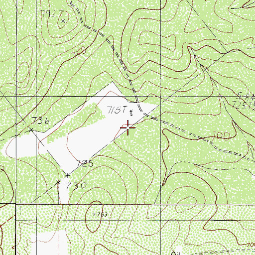 Topographic Map of B Dunbar, TX