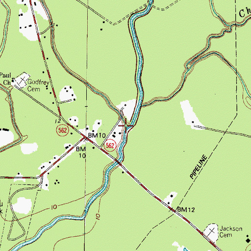 Topographic Map of Bad East Gully, TX