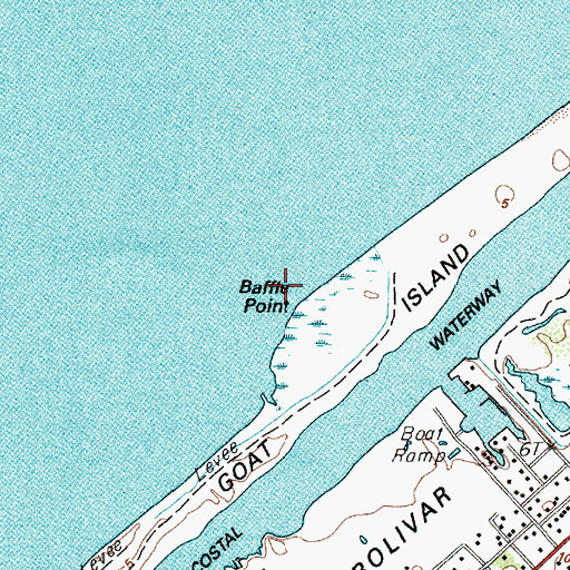 Topographic Map of Baffle Point, TX