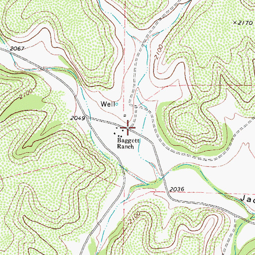 Topographic Map of Baggett Ranch, TX