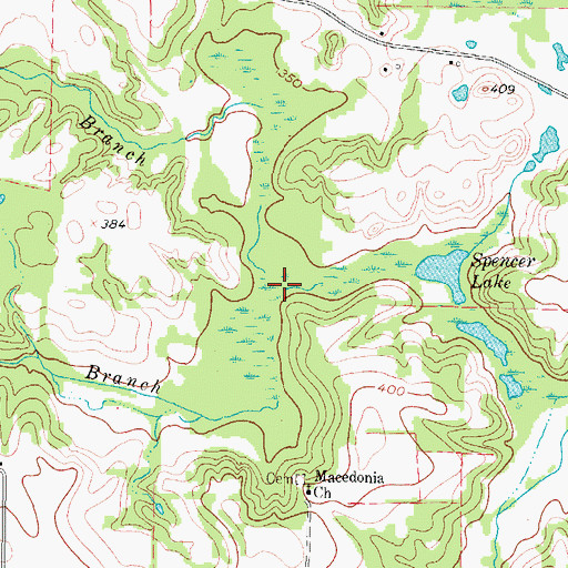 Topographic Map of Bailey Branch, TX