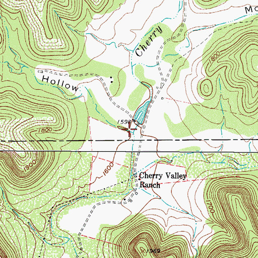 Topographic Map of Bailey Hollow, TX