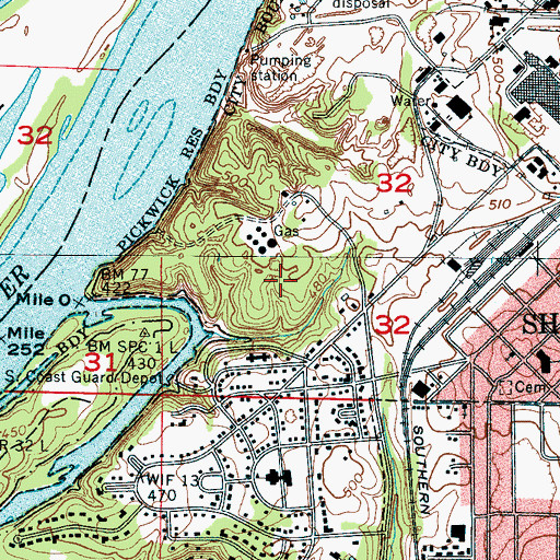 Topographic Map of Park West, AL