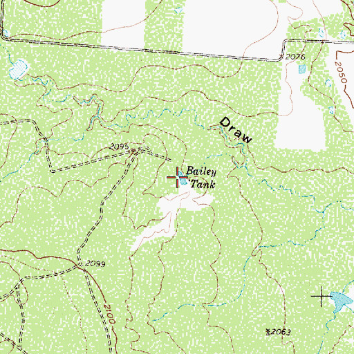 Topographic Map of Bailey Tank, TX