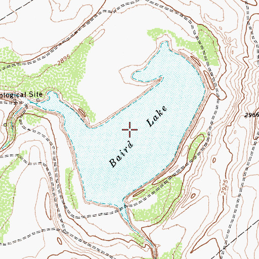 Topographic Map of Baird Lake, TX