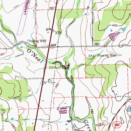 Topographic Map of Baker Branch, TX