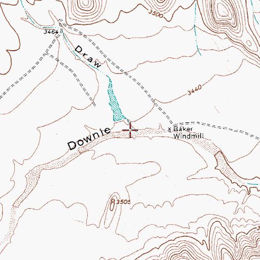 Topographic Map of Baker Draw, TX