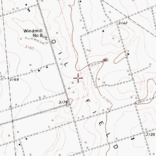 Topographic Map of Bakke Oil Field, TX