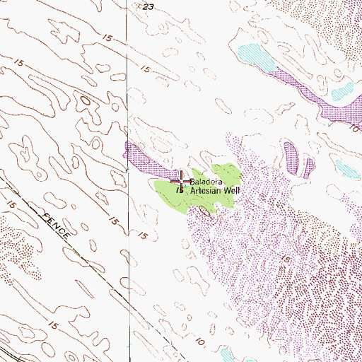Topographic Map of Baladora Artesian Well, TX
