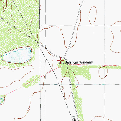 Topographic Map of Balancin Windmill, TX