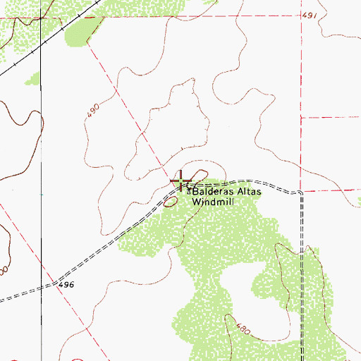Topographic Map of Balderas Altas Windmill, TX
