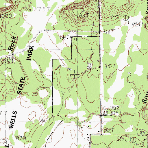 Topographic Map of Ballew Springs Cemetery, TX