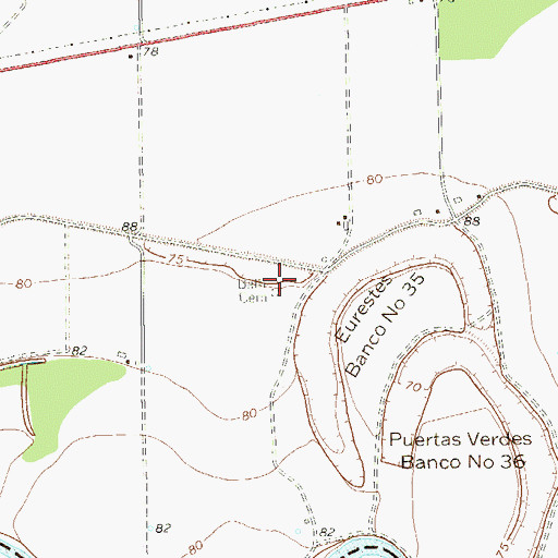 Topographic Map of Balli Cemetery, TX