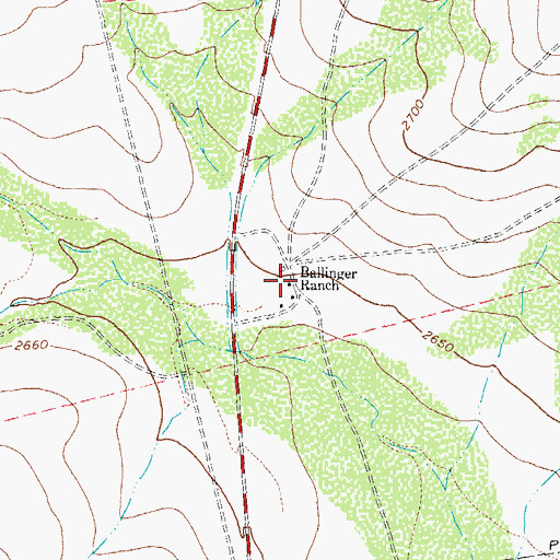 Topographic Map of Ballinger Ranch, TX
