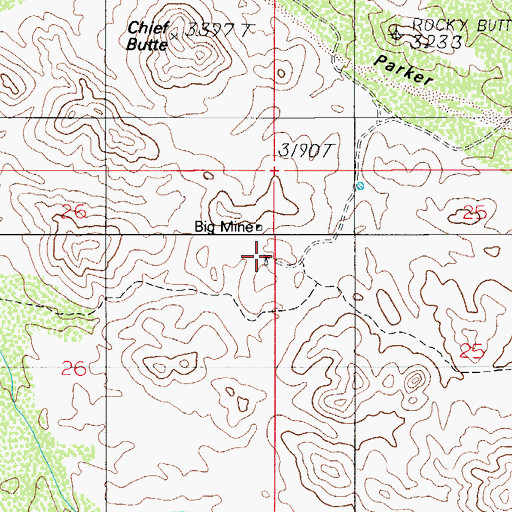 Topographic Map of Big Mine, AZ