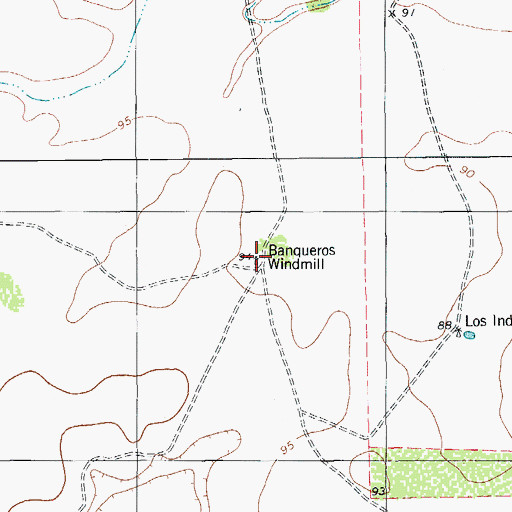 Topographic Map of Banqueros Windmill, TX