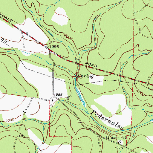 Topographic Map of Banta Branch, TX