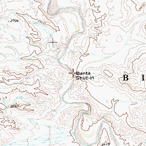 Topographic Map of Banta Shut-In, TX