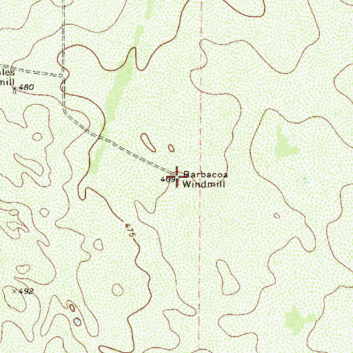 Topographic Map of Barbacoa Windmill, TX