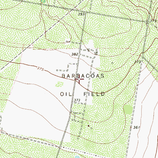 Topographic Map of Barbacoas Oil Field, TX