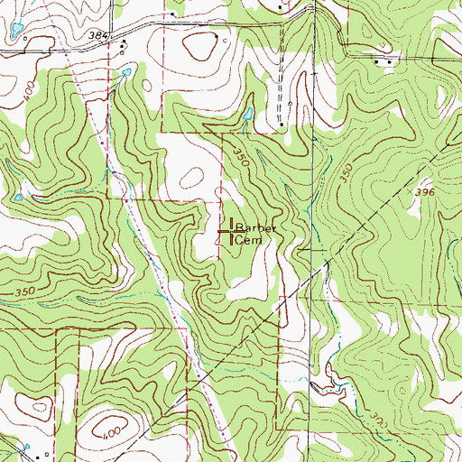 Topographic Map of Barber Cemetery, TX