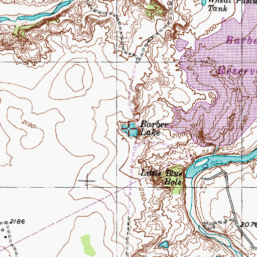 Topographic Map of Barber Lake, TX