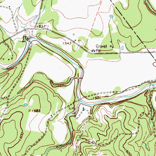 Topographic Map of Barker Hollow, TX