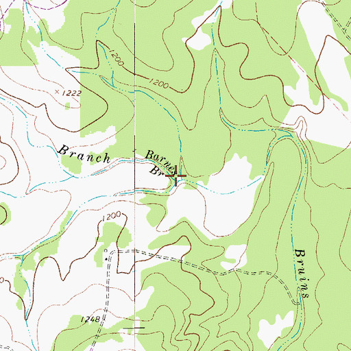 Topographic Map of Barnes Branch, TX