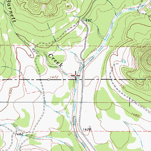 Topographic Map of Barnett Creek, TX