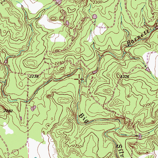 Topographic Map of Barnett Creek, TX
