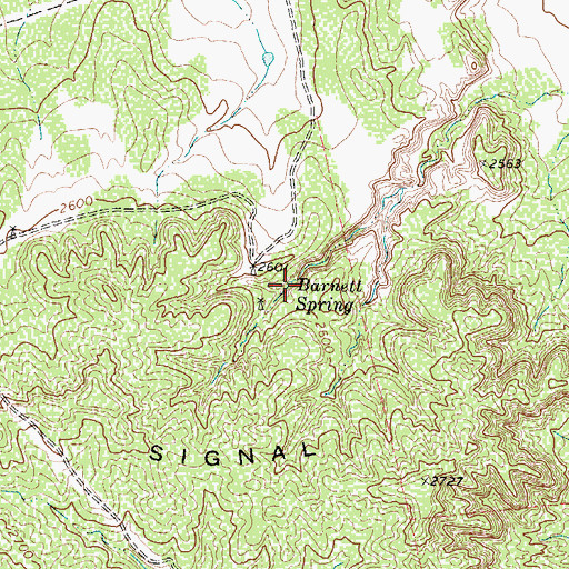 Topographic Map of Barnett Spring, TX