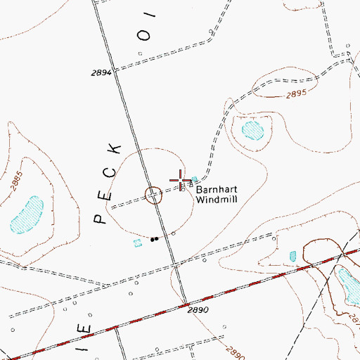 Topographic Map of Barnhart Windmill, TX