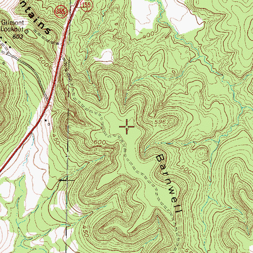 Topographic Map of Barnwell Mountains, TX