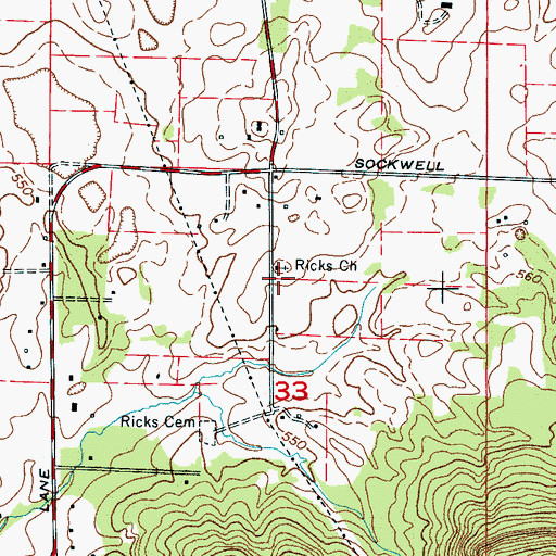 Topographic Map of Ricks School (historical), AL