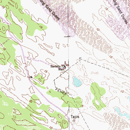 Topographic Map of Barreta Well, TX