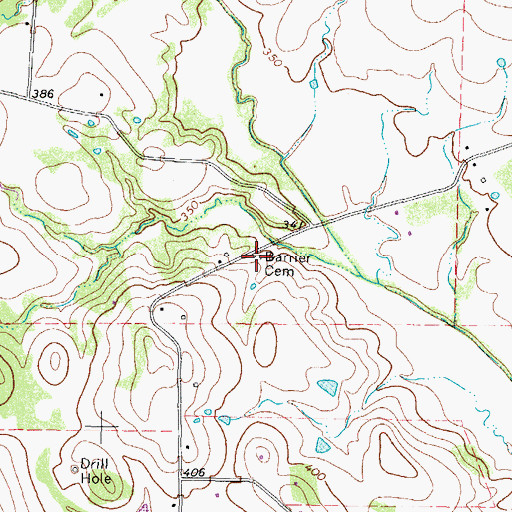 Topographic Map of Barrier Cemetery, TX