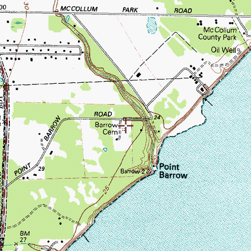 Topographic Map of Barrow Cemetery, TX