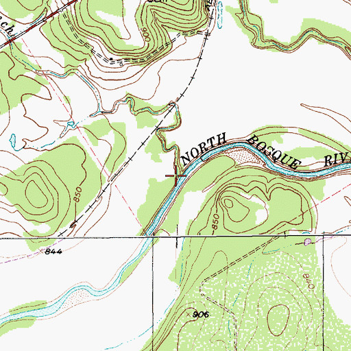 Topographic Map of Barry Branch, TX