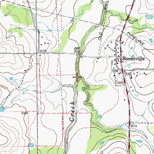 Topographic Map of Barton Branch, TX