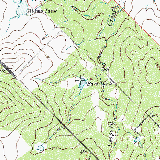 Topographic Map of Bass Tank, TX
