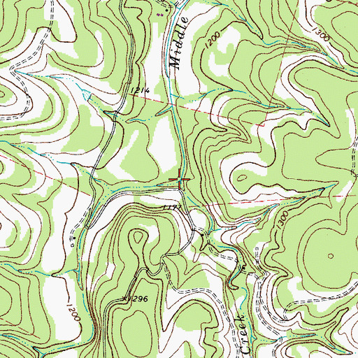 Topographic Map of Bates Creek, TX