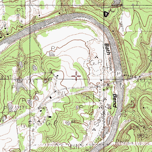 Topographic Map of Bath Bend, TX