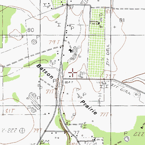 Topographic Map of Batson Prairie, TX